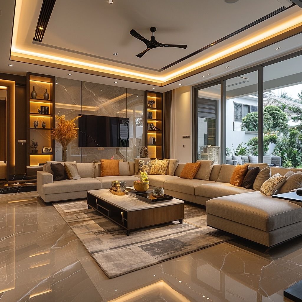 Living room interior designed by Karma Designers, Guwahati